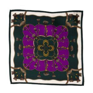 NWT Veronica Beard Print Scarf Women's Green Purple Cream